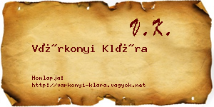 Várkonyi Klára névjegykártya